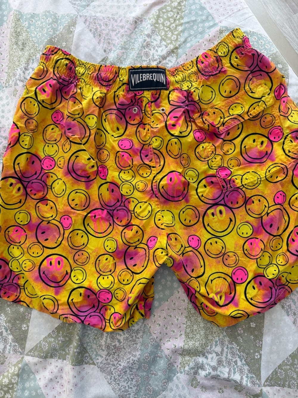Vilebrequin Kids Yellow & Pink Smiley-Face Swim Shorts